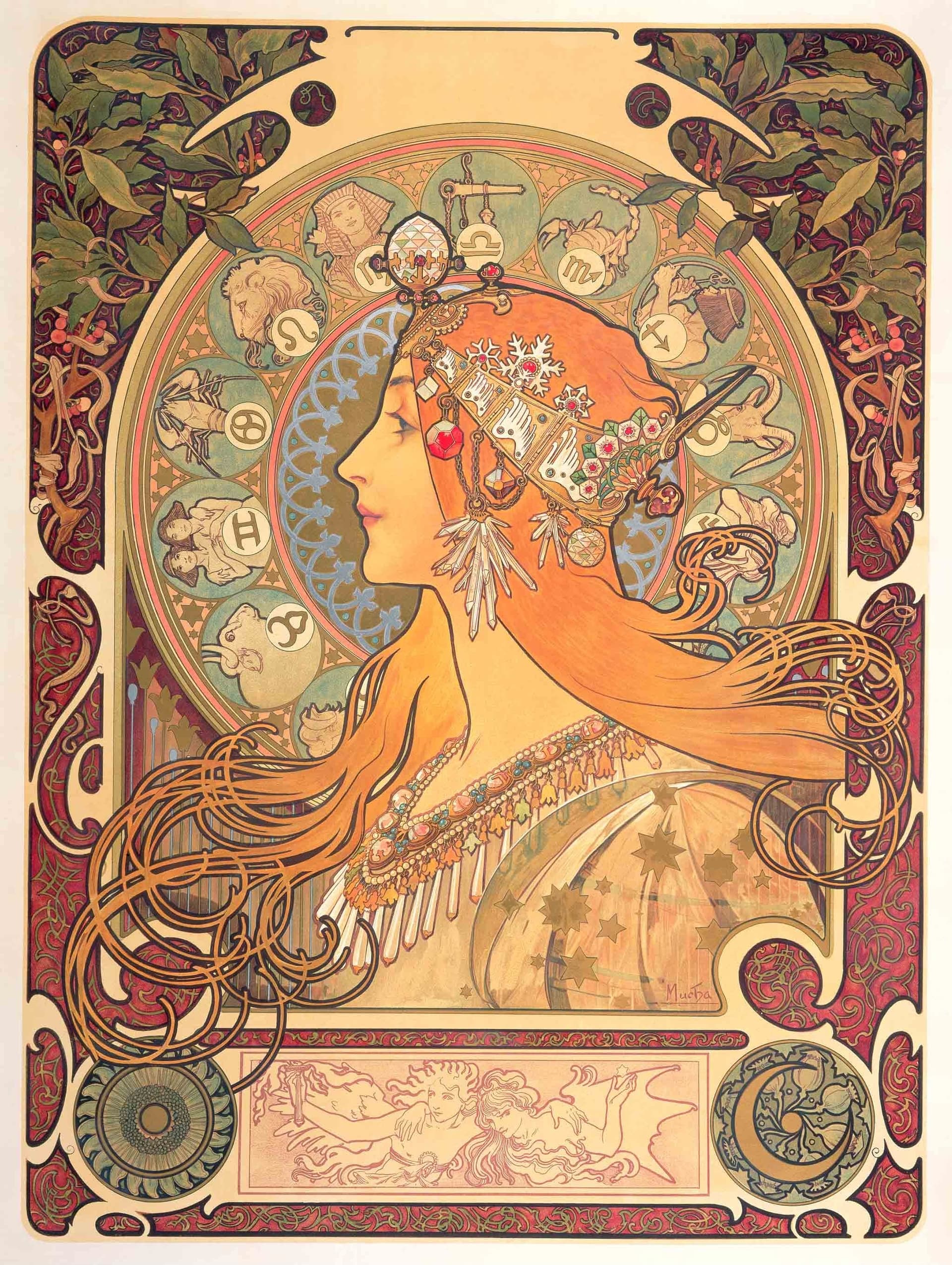 Alphonse Mucha, Zodiac, 1869