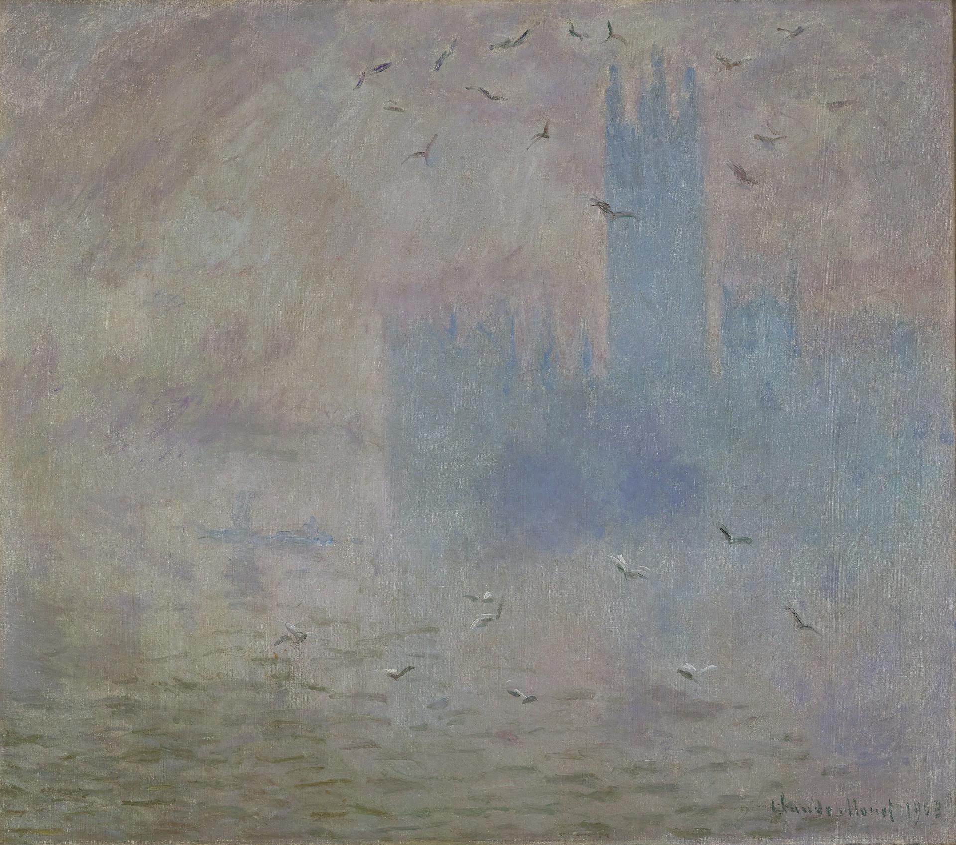 Monet’s The Houses of Parliament, Seagulls is a pageant of purples