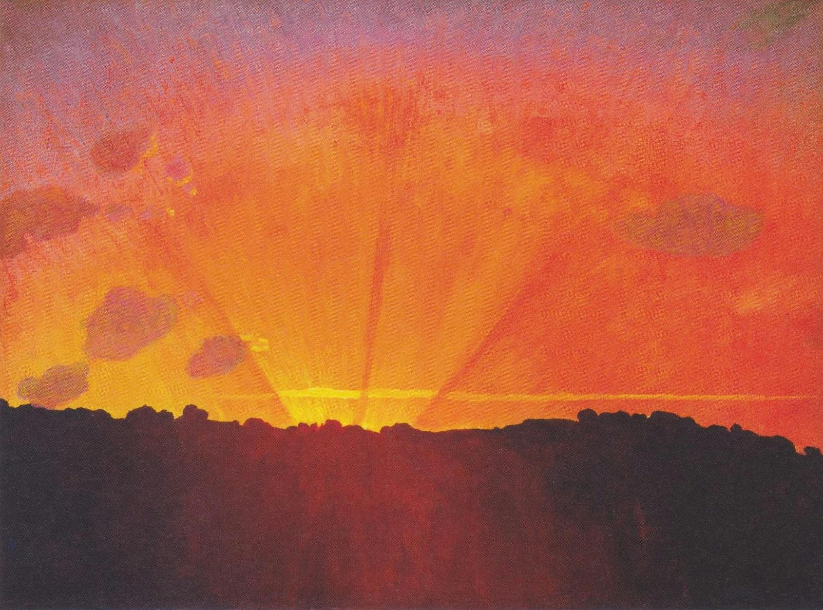 Coucher de soleil, ciel orange, Felix Vallotton, 1900