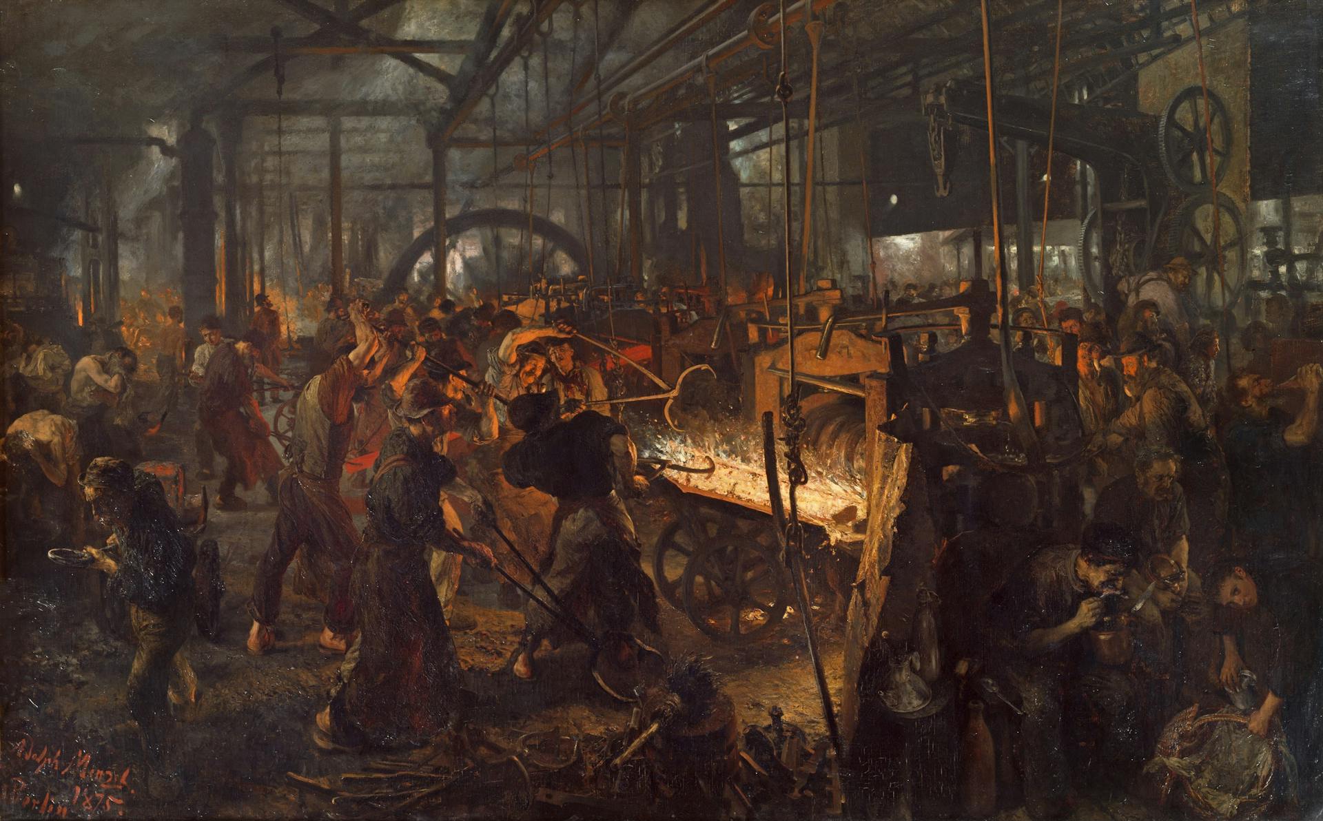 The Iron Rolling Mill (Modern Cyclopes), Adolph Menzel