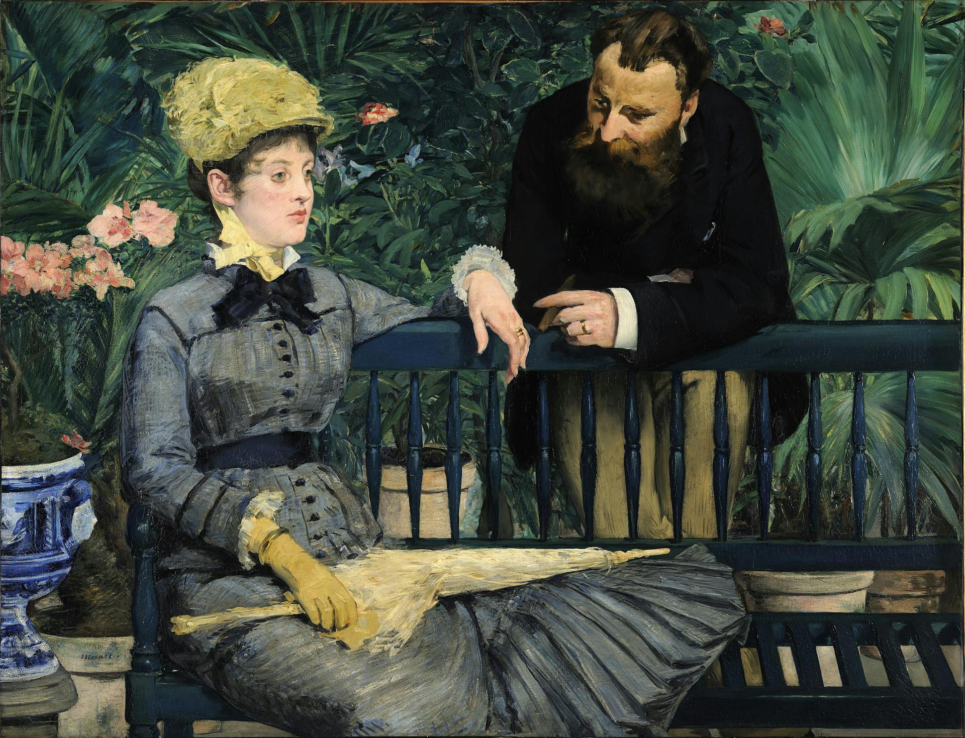 In the Conservatory, Édouard Manet, 1879