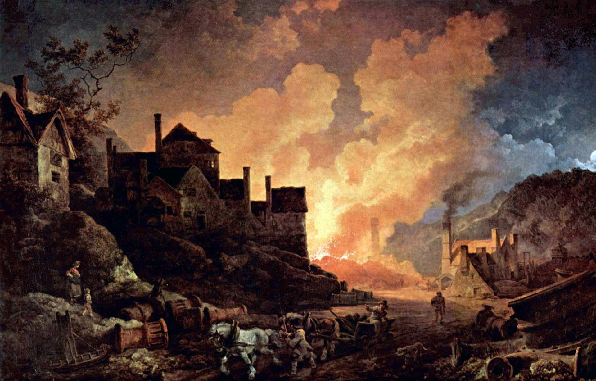 Coalbrookdale by Night, 1801, Philip James de Loutherbourg