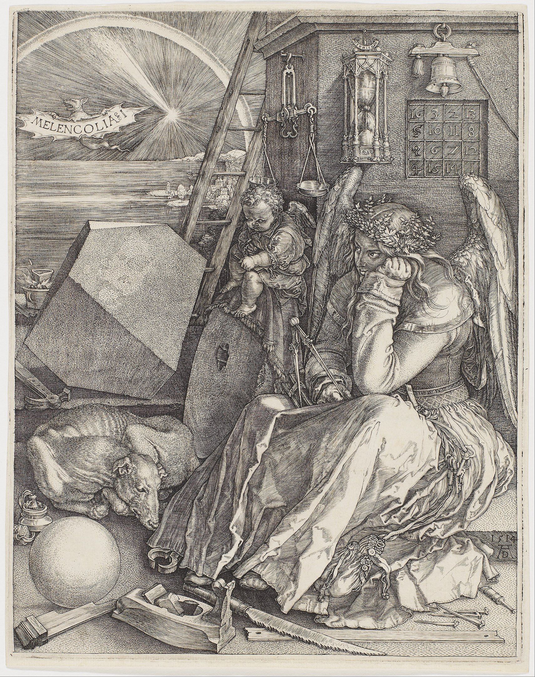Melencolia I, 1514 engraving by Albrecht Dürer
